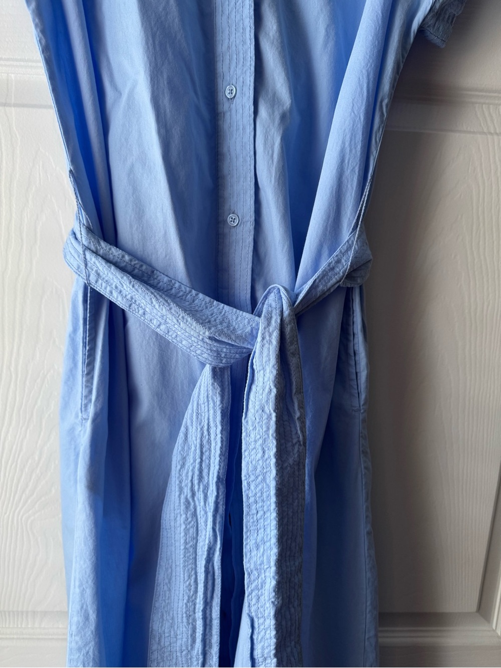 Crown and Ivy Light Blue Shirt Dress with Tie Waist Midi Dress Large - Picture 4 of 9
